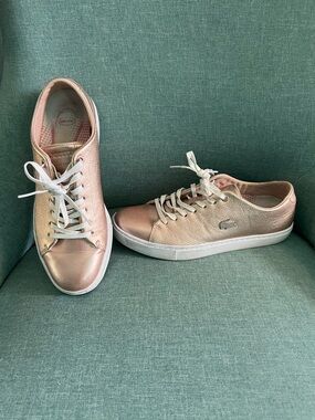Lacoste Women's Rose Gold Metallic Sneakers